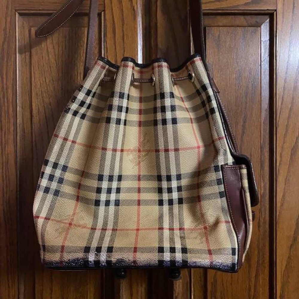 ALREADY SOLD on EBAY! BURBERRY Auth.  Bucket Bag Nova Check Canvas and Leather
